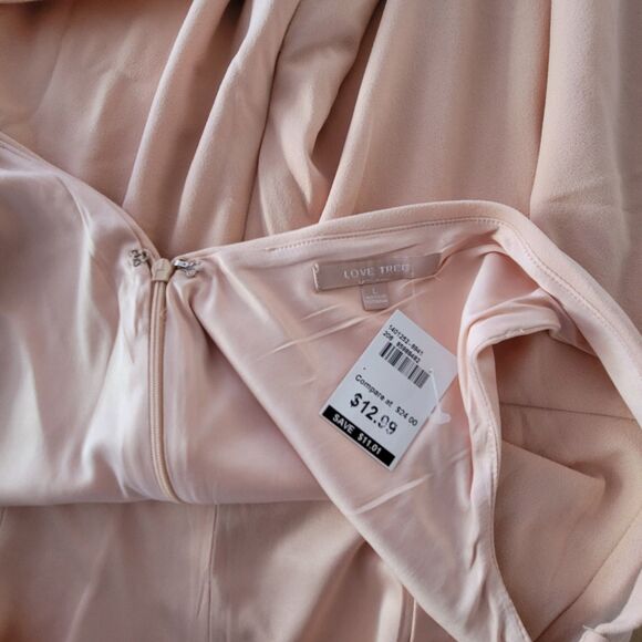 NWT Fit And Flare Skater Dress, Peach, Ballet, V-Neck,  Hidden Zipper - Sz L - Picture 8 of 8